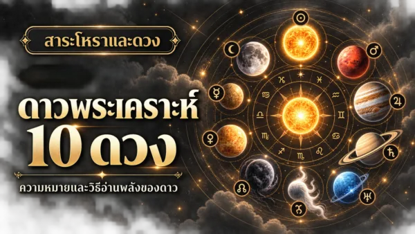 บทที่ 9 ดาวเจ้าเรือนคืออะไร? วิธีอ่านตนุลัคน์ ดาวลอย และการเชื่อมความหมายระหว่างภพ รูปประกอบ บทที่ 4 รู้จักดาวพระเคราะห์ 10 ดวงในโหราศาสตร์ไทย พร้อมวิธีอ่านความหมายของดาว